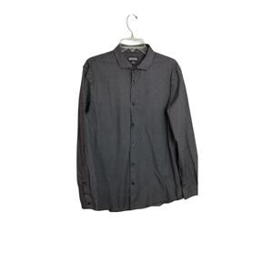 M705) Michael Kors Men Slim Fit Black Polkadot Button Down Long Sleeve Shirt XL